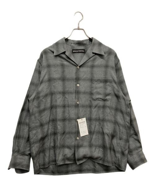 WACKO MARIA（ワコマリア）WACKO MARIA (ワコマリア) OMBRE CHECK OPEN COLLAR SHIRT L/S グレー サイズ:Lの古着・服飾アイテム