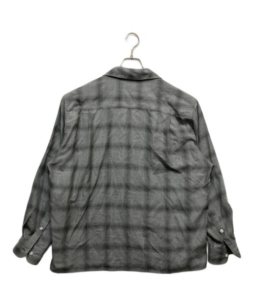 WACKO MARIA（ワコマリア）WACKO MARIA (ワコマリア) OMBRE CHECK OPEN COLLAR SHIRT L/S グレー サイズ:Lの古着・服飾アイテム