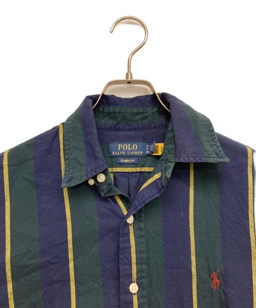 POLO RALPH LAUREN（ポロ・ラルフローレン）POLO RALPH LAUREN (ポロ・ラルフローレン) ストライプシャツ グリーン サイズ:Sの古着・服飾アイテム
