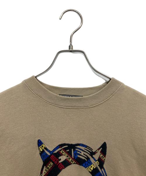 Hysteric Glamour（ヒステリックグラマー）Hysteric Glamour (ヒステリックグラマー) SEE NO EVIL刺繍 スウェット ベージュ サイズ:Lの古着・服飾アイテム