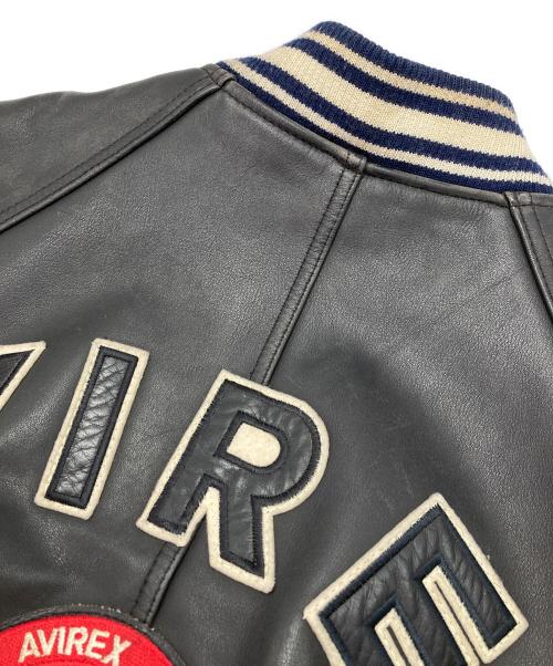 AVIREX（アヴィレックス）AVIREX (アヴィレックス) レザーヴァーシティジャケット ブラック サイズ:XSの古着・服飾アイテム