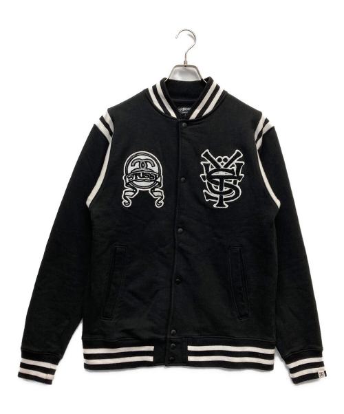 stussy（ステューシー）stussy (ステューシー) コットンヴァーシティジャケット ブラック サイズ:Lの古着・服飾アイテム