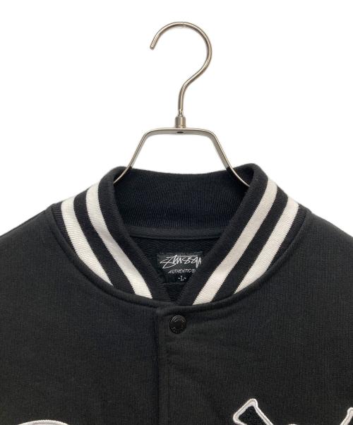 stussy（ステューシー）stussy (ステューシー) コットンヴァーシティジャケット ブラック サイズ:Lの古着・服飾アイテム