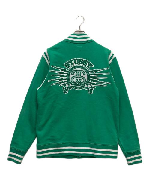 stussy（ステューシー）stussy (ステューシー) コットンヴァーシティジャケット グリーン サイズ:Lの古着・服飾アイテム