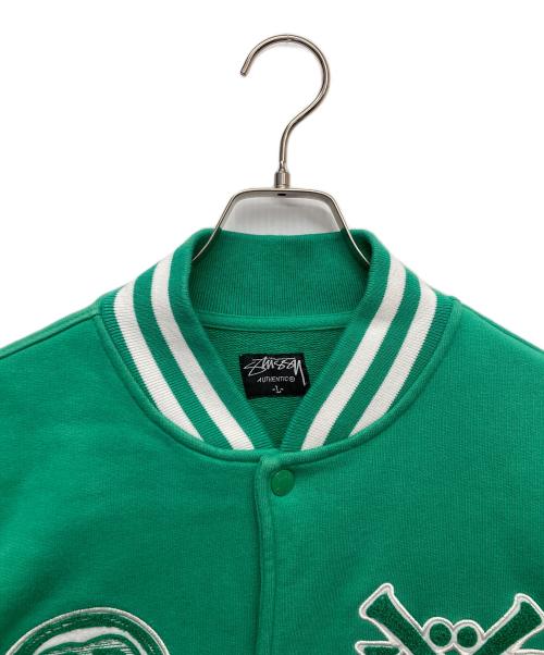 stussy（ステューシー）stussy (ステューシー) コットンヴァーシティジャケット グリーン サイズ:Lの古着・服飾アイテム