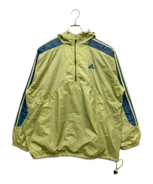 adidas（アディダス）adidas (アディダス) 90’Sハーフジップアノラックパーカー ライム サイズ:XLの古着・服飾アイテム