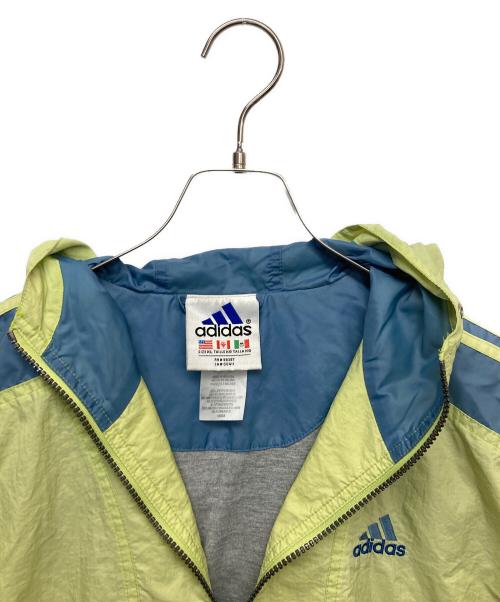 adidas（アディダス）adidas (アディダス) 90’Sハーフジップアノラックパーカー ライム サイズ:XLの古着・服飾アイテム