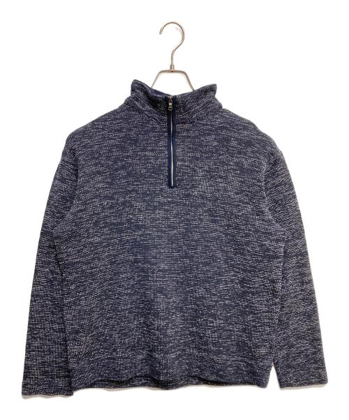 JOSEPH ABBOUD（ジョセフアブード）JOSEPH ABBOUD (ジョセフアブード) ネップツィードジャージー ハーフZIPカットソー ネイビー サイズ:LLの古着・服飾アイテム