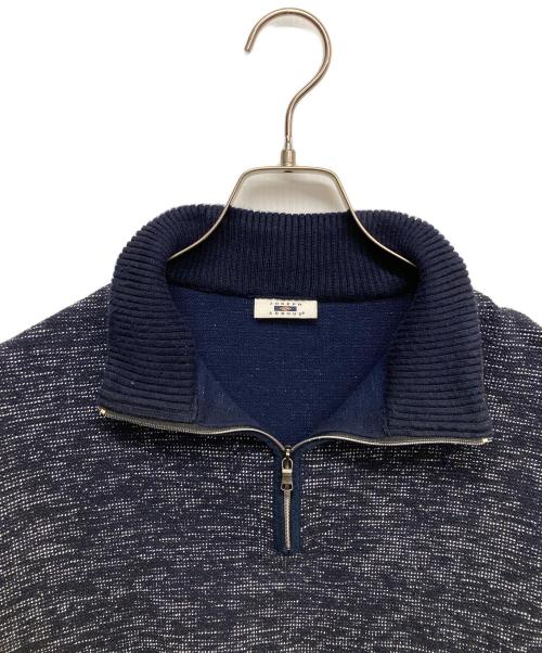 JOSEPH ABBOUD（ジョセフアブード）JOSEPH ABBOUD (ジョセフアブード) ネップツィードジャージー ハーフZIPカットソー ネイビー サイズ:LLの古着・服飾アイテム