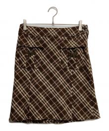 BURBERRY BLUE LABEL（バーバリー ブルー レーベル）の古着「チェックスカート」｜ブラウン