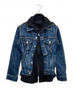 YOHJI YAMAMOTOヨウジヤマモト）の古着「ウールニットドッキングデニムジャケット」｜インディゴ