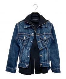 YOHJI YAMAMOTO（ヨウジヤマモト）の古着「ウールニットドッキングデニムジャケット」｜インディゴ