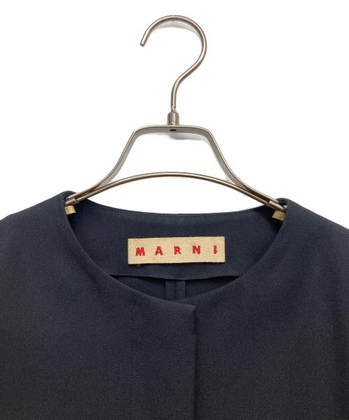 MARNI（マルニ）MARNI (マルニ) ノーカラージャケット ネイビー サイズ:40の古着・服飾アイテム