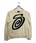 stussyステューシー）の古着「Curly S Sweater」｜ベージュ
