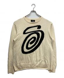 stussy（ステューシー）の古着「Curly S Sweater」｜ベージュ