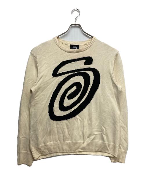 stussy（ステューシー）stussy (ステューシー) Curly S Sweater ベージュ サイズ:Lの古着・服飾アイテム