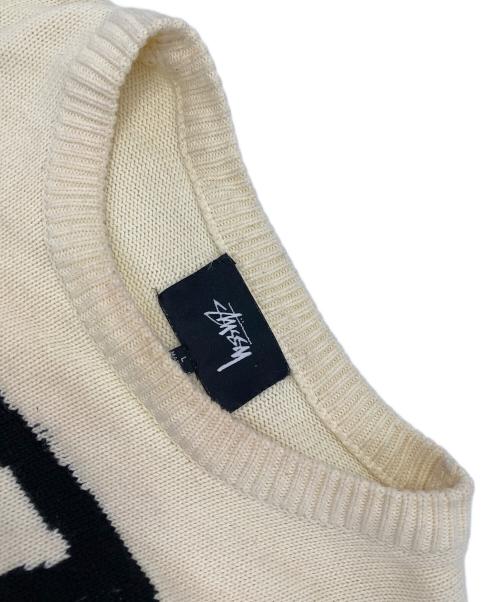 stussy（ステューシー）stussy (ステューシー) Curly S Sweater ベージュ サイズ:Lの古着・服飾アイテム