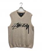 stussyステューシー）の古着「SWEATER VEST NATURAL」｜ベージュ