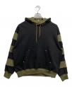 ）の古着「BORDER PATCH HOODIE」｜ブラック
