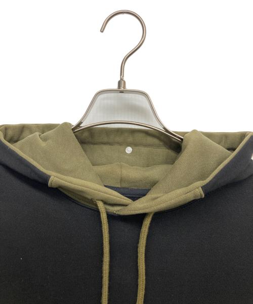 PHINGERIN（フィンガリン）PHINGERIN (フィンガリン) BORDER PATCH HOODIE ブラック サイズ:Lの古着・服飾アイテム