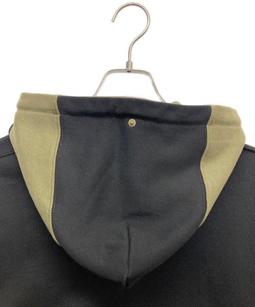 PHINGERIN（フィンガリン）PHINGERIN (フィンガリン) BORDER PATCH HOODIE ブラック サイズ:Lの古着・服飾アイテム