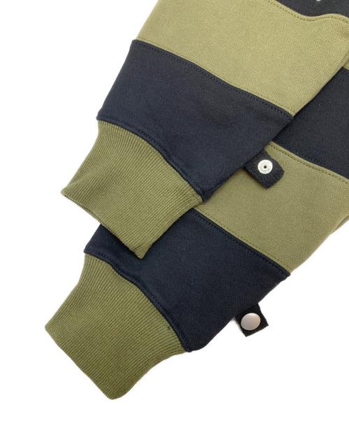 PHINGERIN（フィンガリン）PHINGERIN (フィンガリン) BORDER PATCH HOODIE ブラック サイズ:Lの古着・服飾アイテム