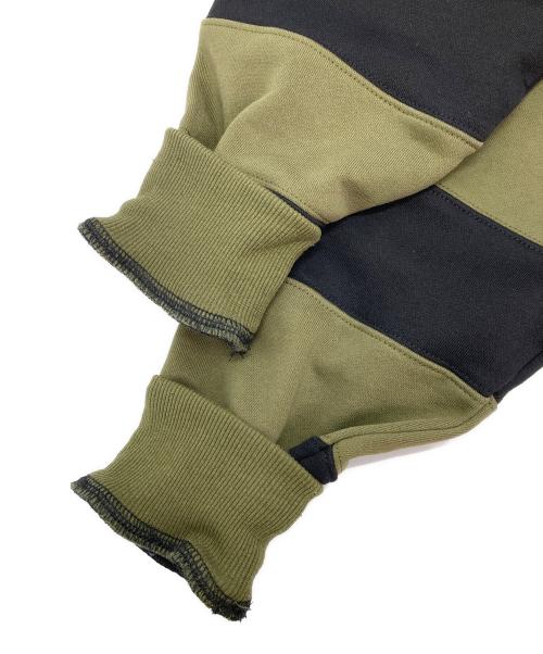 PHINGERIN（フィンガリン）PHINGERIN (フィンガリン) BORDER PATCH HOODIE ブラック サイズ:Lの古着・服飾アイテム