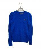 POLO RALPH LAURENポロ・ラルフローレン）の古着「カシミヤ混ケーブルニット」｜ブルー