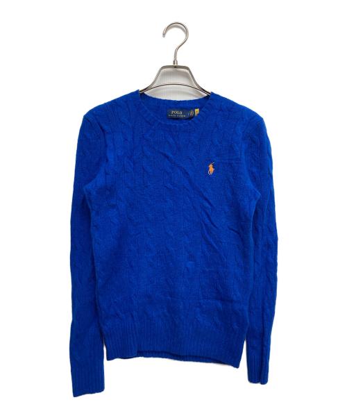POLO RALPH LAUREN（ポロ・ラルフローレン）POLO RALPH LAUREN (ポロ・ラルフローレン) カシミヤ混ケーブルニット ブルー サイズ:Sの古着・服飾アイテム