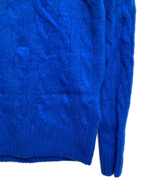 POLO RALPH LAUREN（ポロ・ラルフローレン）POLO RALPH LAUREN (ポロ・ラルフローレン) カシミヤ混ケーブルニット ブルー サイズ:Sの古着・服飾アイテム