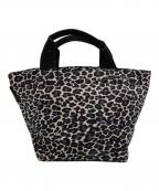 Herve Chapelierエルベシャプリエ）の古着「ヒョウ柄ナイロン舟型トートM」｜ブラック
