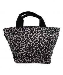 Herve Chapelier（エルベシャプリエ）の古着「ヒョウ柄ナイロン舟型トートM」｜ブラック