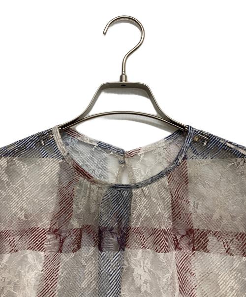 BLUE LABEL CRESTBRIDGE（ブルーレーベルクレストブリッジ）BLUE LABEL CRESTBRIDGE (ブルーレーベルクレストブリッジ) チェックブラウス グレー サイズ:38の古着・服飾アイテム