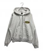 stussy×OUR LEGACYステューシー×アワーレガシー）の古着「Work Shop Oval Zip Hoodie」｜グレー