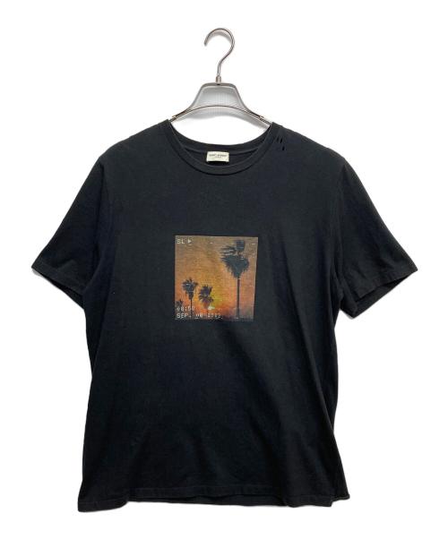 Saint Laurent Paris（サンローランパリ）Saint Laurent Paris (サンローランパリ) サンセット転写プリント付きTシャツ ブラック サイズ:Lの古着・服飾アイテム