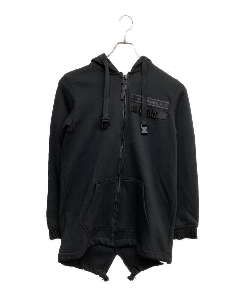 DIESEL（ディーゼル）DIESEL (ディーゼル) フルジップパーカー ブラック サイズ:Sの古着・服飾アイテム
