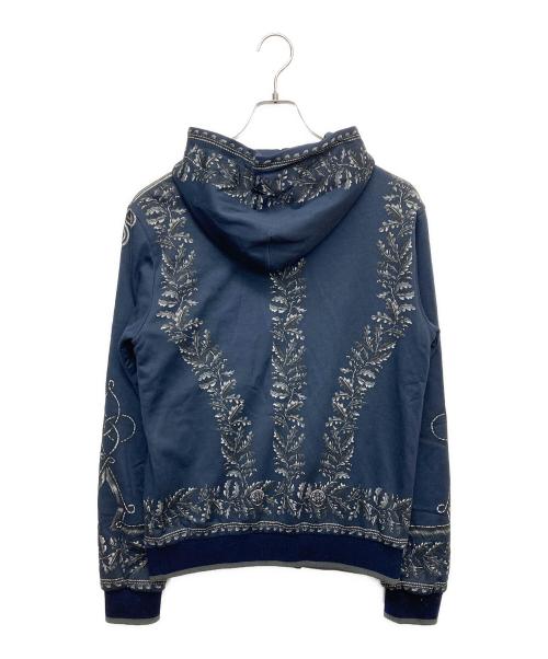DOLCE & GABBANA（ドルチェ＆ガッバーナ）DOLCE & GABBANA (ドルチェ＆ガッバーナ) 総柄 プリントジップパーカー ネイビー サイズ:48の古着・服飾アイテム