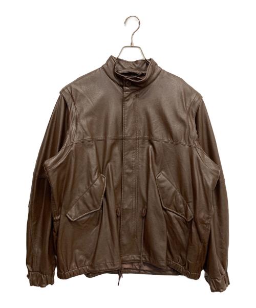 FREAK'S STORE（フリークスストア）FREAK'S STORE (フリークスストア) フェイクレザージャケット ブラウン サイズ:Lの古着・服飾アイテム