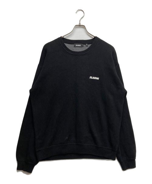X-LARGE（エクストララージ）X-LARGE (エクストララージ) SLANTED OG CREWNECK KNIT TOP ブラック サイズ:XLの古着・服飾アイテム