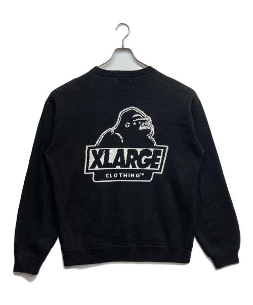 X-LARGE（エクストララージ）X-LARGE (エクストララージ) SLANTED OG CREWNECK KNIT TOP ブラック サイズ:XLの古着・服飾アイテム
