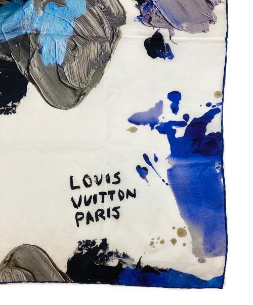 LOUIS VUITTON（ルイ ヴィトン）LOUIS VUITTON (ルイ ヴィトン) 水彩画柄大判スカーフ ホワイトの古着・服飾アイテム