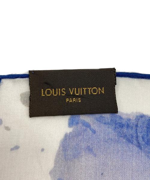 LOUIS VUITTON（ルイ ヴィトン）LOUIS VUITTON (ルイ ヴィトン) 水彩画柄大判スカーフ ホワイトの古着・服飾アイテム