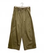 RYO TAKASHIMAリョウタカシマ）の古着「VENTILE COTTON 2TUCK WIDE PANTS」｜グリーン