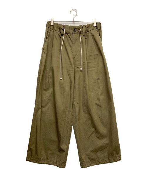 RYO TAKASHIMA（リョウタカシマ）RYO TAKASHIMA (リョウタカシマ) VENTILE COTTON 2TUCK WIDE PANTS グリーン サイズ:FREEの古着・服飾アイテム