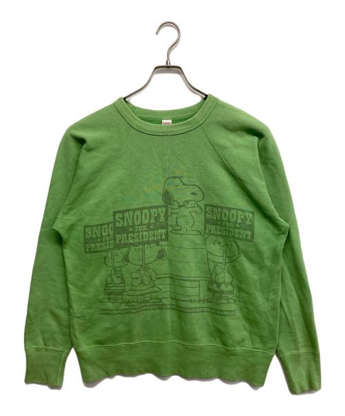 WAREHOUSE（ウエアハウス）WAREHOUSE (ウエアハウス) PEANUTSプリントスウェット グリーン サイズ:Mの古着・服飾アイテム