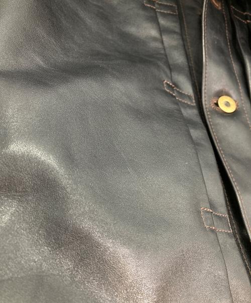 DOUBLE HELIX（ダブルヘリックス）DOUBLE HELIX (ダブルヘリックス) ホースハイドレザージャケット ブラック サイズ:36の古着・服飾アイテム