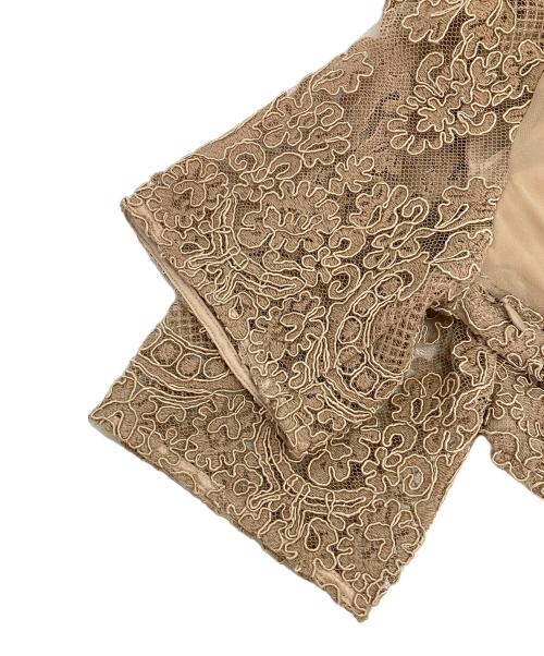 CELFORD（セルフォード）CELFORD (セルフォード) レース刺繍ワンピース ブラウン サイズ:38の古着・服飾アイテム
