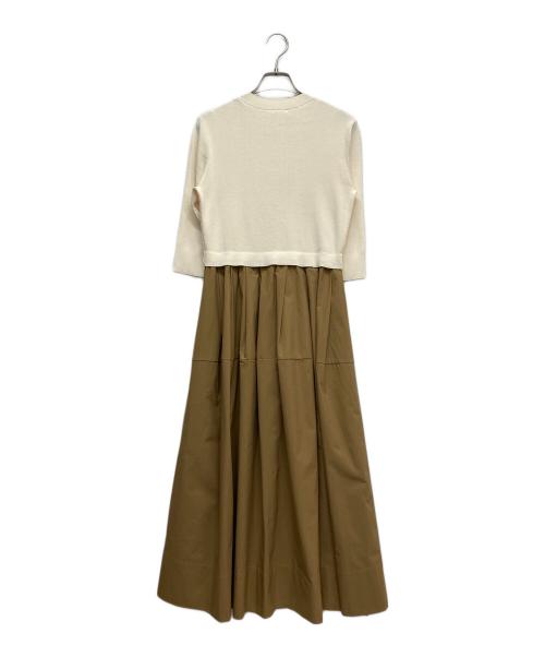 ESTNATION（エストネーション）ESTNATION (エストネーション) ウエストリボンコンビニットワンピース ブラウン サイズ:FREEの古着・服飾アイテム