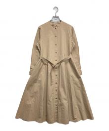 UNTITLED（アンタイトル）の古着「【美シルエット】2WAY フレアシャツドレス」｜ベージュ