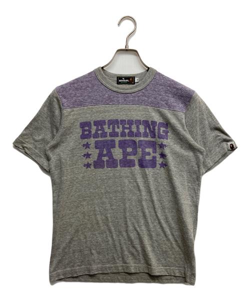 A BATHING APE（アベイシングエイプ）A BATHING APE (アベイシングエイプ) プリントTシャツ グレー サイズ:Sの古着・服飾アイテム
